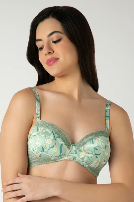 FLORAL FUSION PRINT  Demure Padded Non-Wired Demi Bra