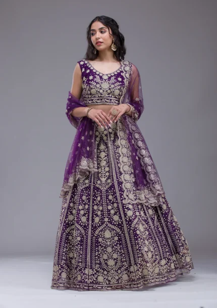 Threadwork Net Readymade Lehenga