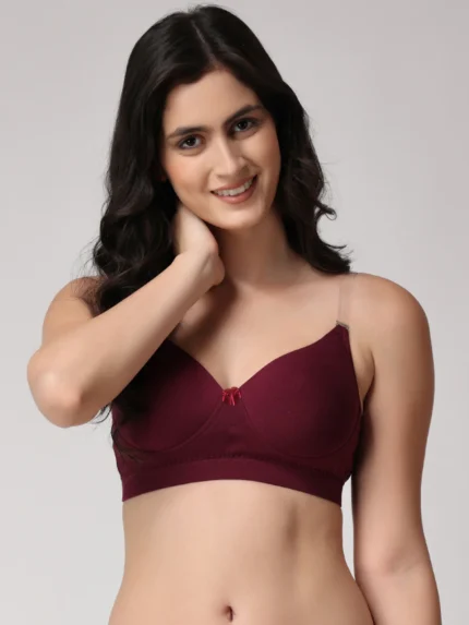 Cotton Heavily Padded Convertible-Straps T-Shirt Bra
