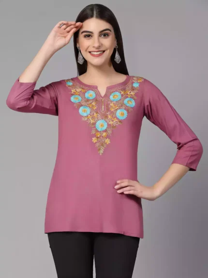 Israa Pink Short Kurti
