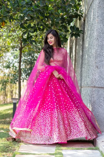 Sequin Rani Pink Lehenga