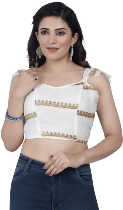 Golden Line V-Neck Women Blouse